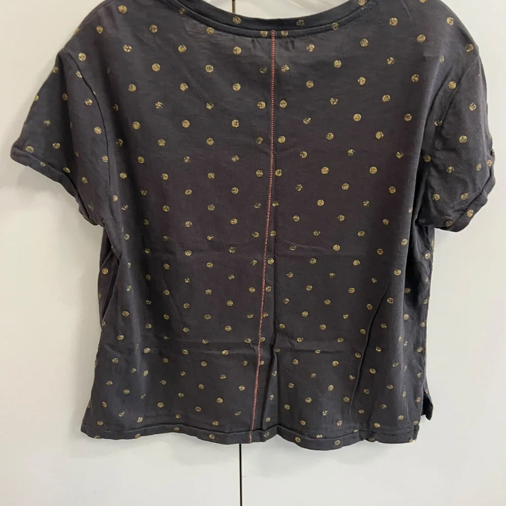 Sundry- Women's Black Tee with Golden Polka Dots-  Size 0 (XS) - Picture 2 of 6